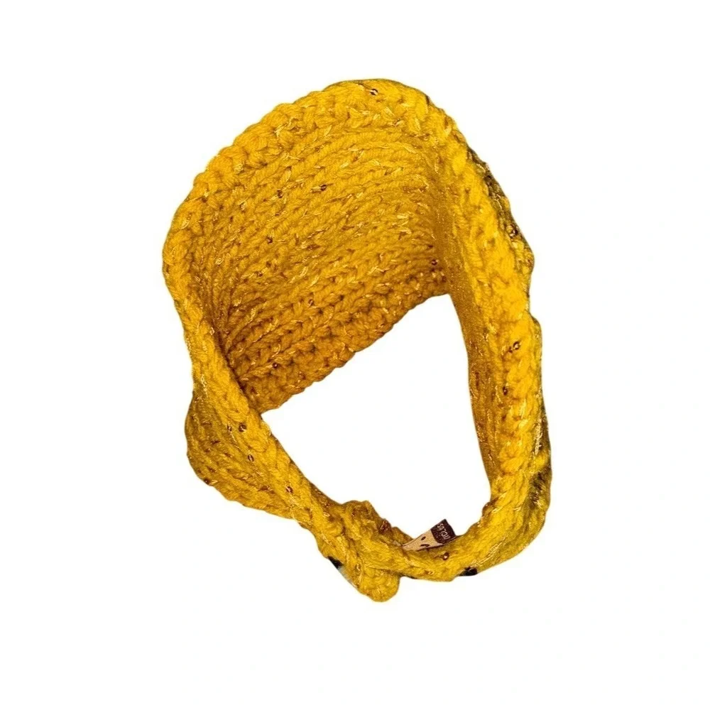 C.C Exclusives Women Chunky Knit Headband Ear Warmer Gold Sequin Twist lot of 12
